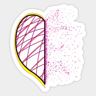 Abstract neon fiery burning heart with a pink glow Sticker